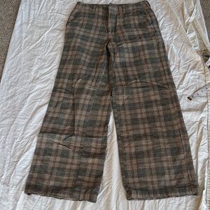 American Eagle Outfitters Checkered Pants - Brown and Gray